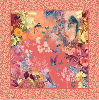 Carré 70 x 70 cm Brokante Rosalia aurore